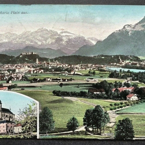 Salzburg v. Maria Plain Stadt Festung Burg Wallfahrtskirche Österreich 410805 TH