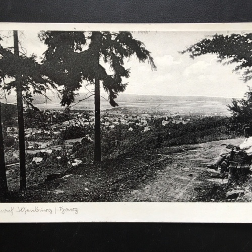 Blick auf Ilsenburg - Harz - Mann sitzt auf Bank 140441 TH