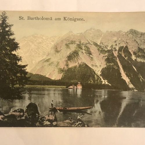 AK, St. Bartholomä, Königssee, Berchtesgaden, Bayern (110220 BW)