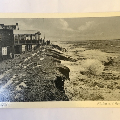 AK, Sturmflut, Nordsee, Küste, Husum, Schleswig Holstein (110239 Bw)