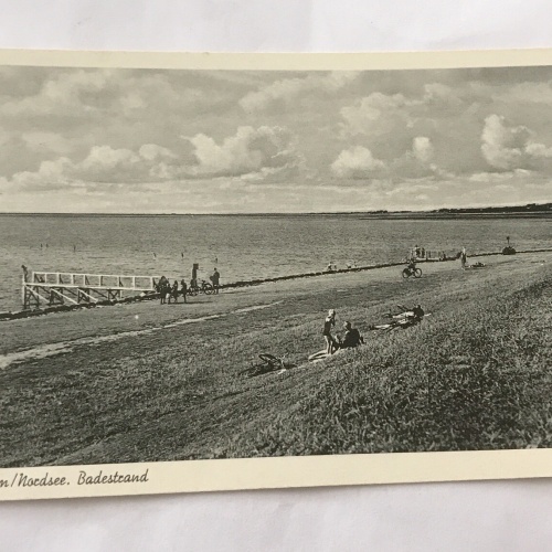 AK, Husum, Badestrand, Woese, Küste, Nordsee, Steg (110263 BW)