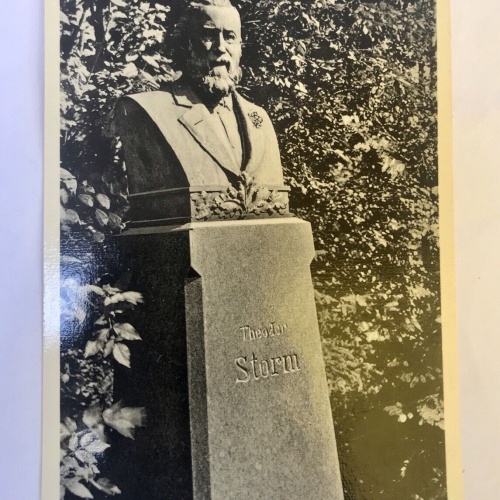 AK, Husum, Nordsee, Schleswig Holstein, Theodor Storm Büste, (110236 BW)