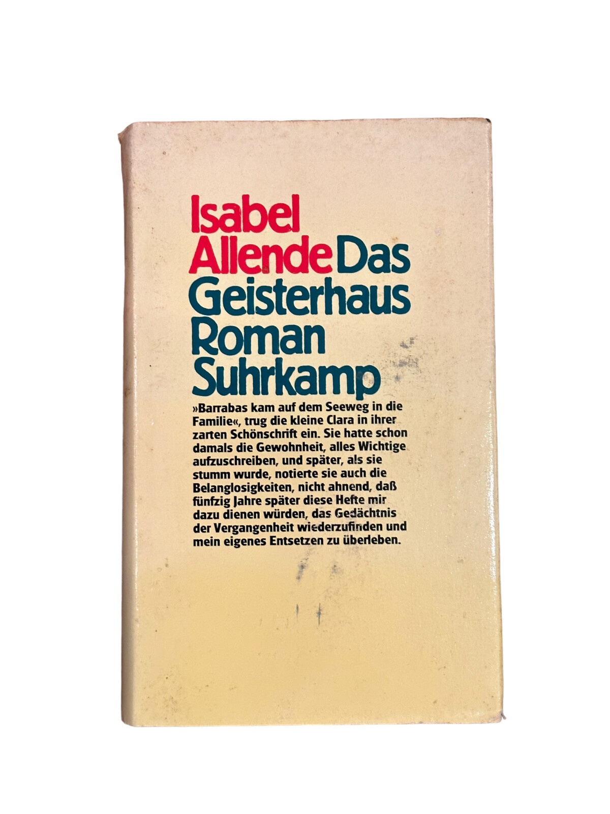 5557 Isabel Allende DAS GEISTERHAUS: ROMAN HC Suhrkamp