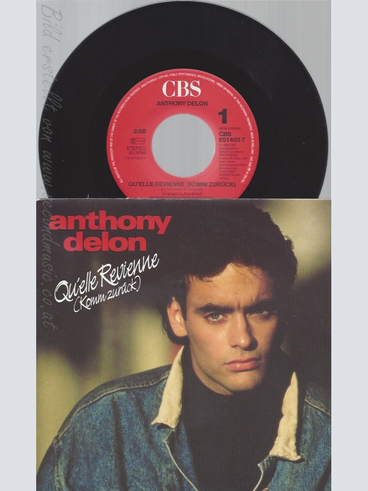 7" ANTHONY DELON-- QUELLE REVIENNE