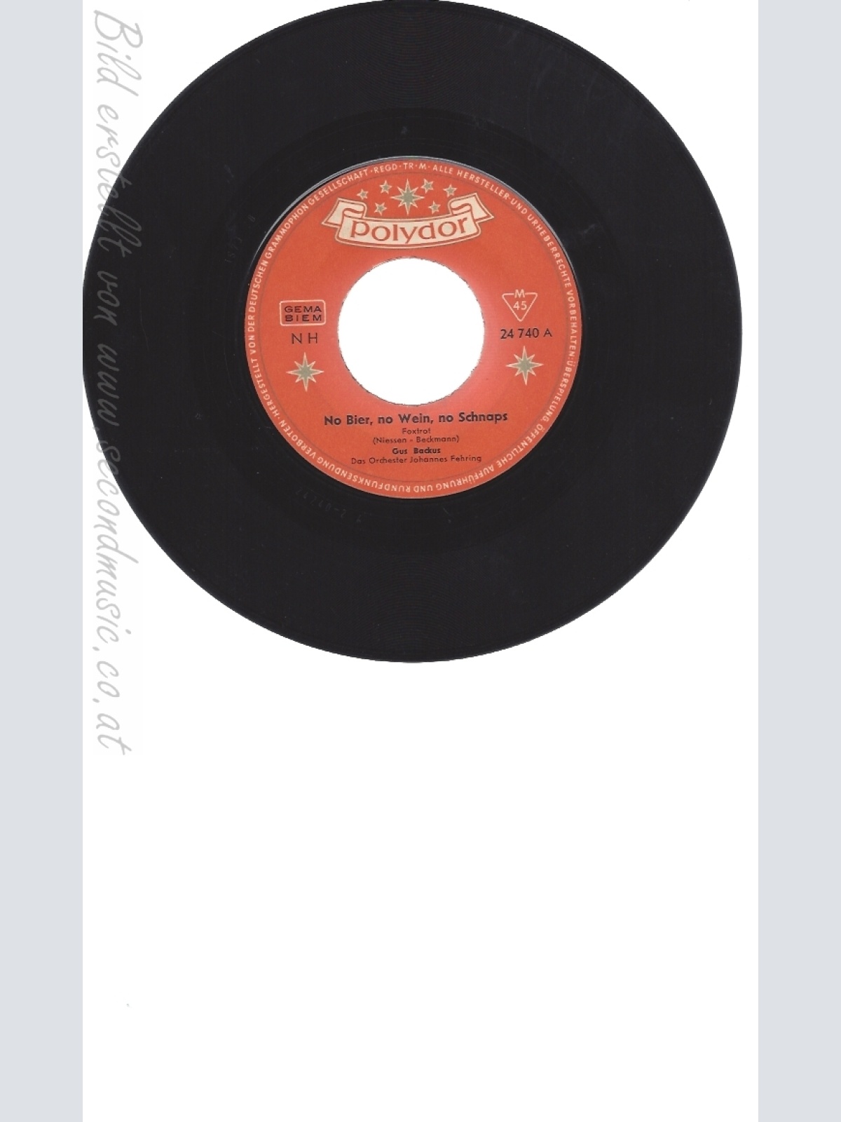 7" GUS BACKUS-- NO BIER NO WEIN NO SCHNAPS