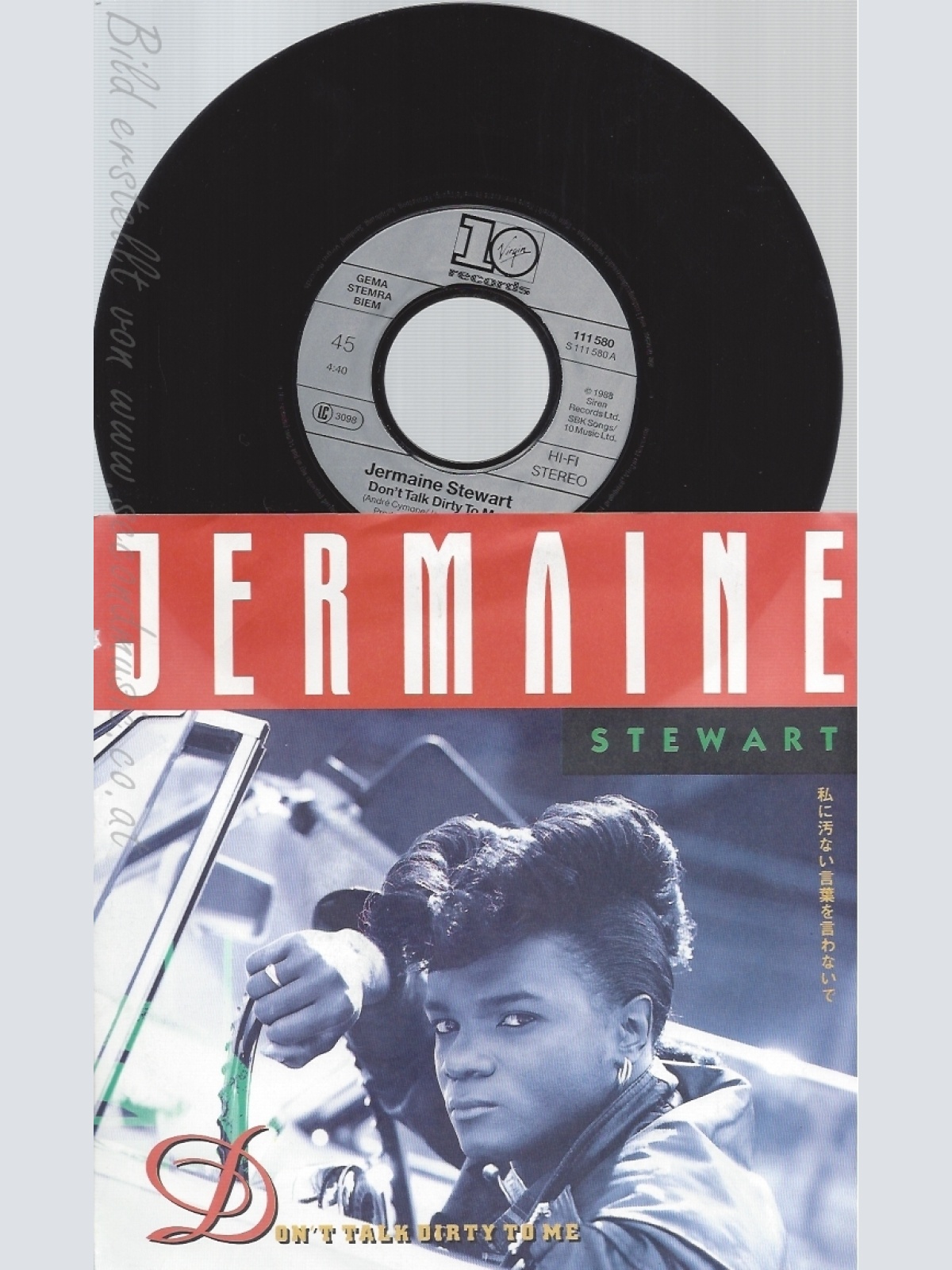 7" JERMAINE STEWART-- DONT TALK DIRTY TO ME