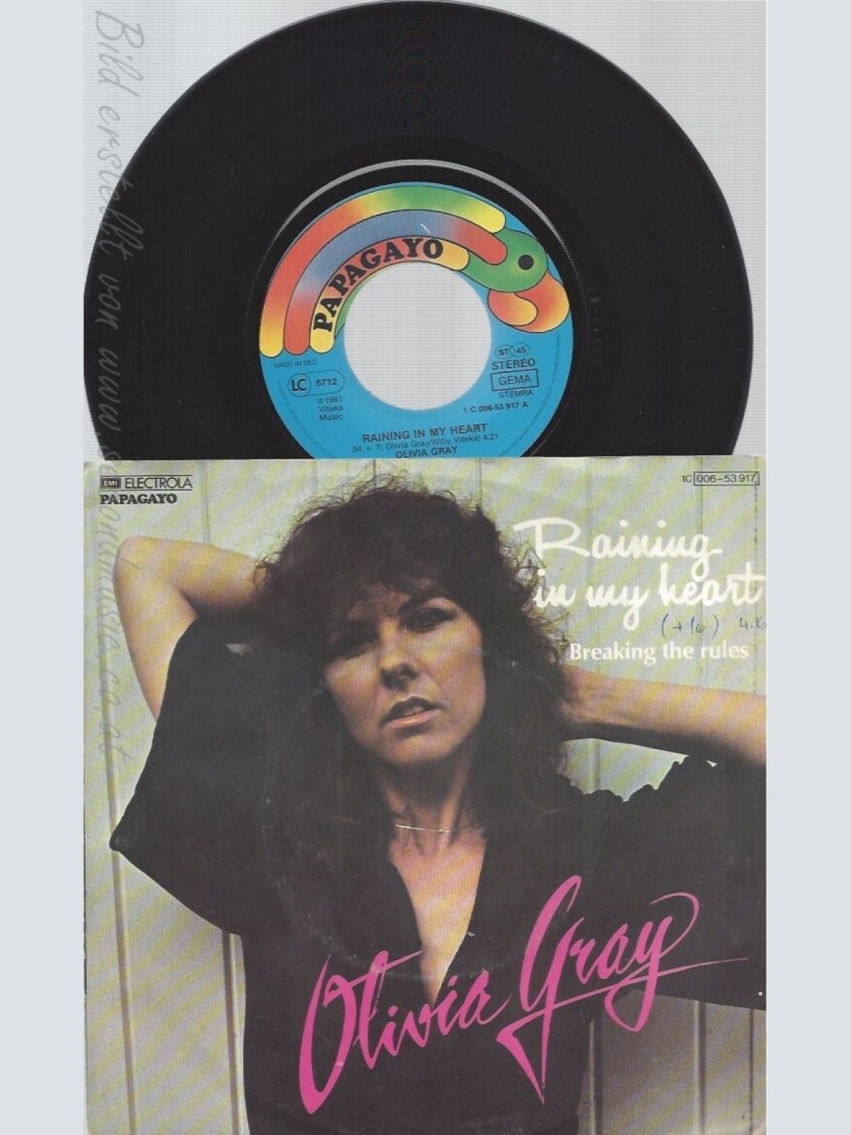7" OLIVIA GRAY -- RAINING IN MY HEART