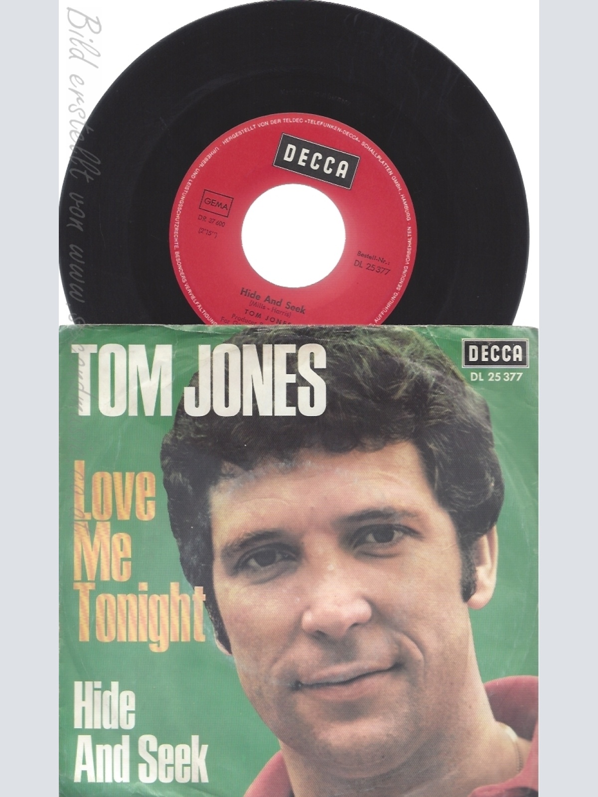 7" TOM JONES-- LOVE ME TONIGHT