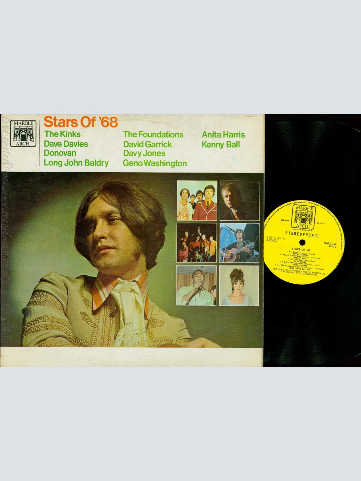 LP-STARS OF 68- KINKS DAVIES-THE FOUNDATIONS-DAVID GARRICK-KENNY BALL- UVM