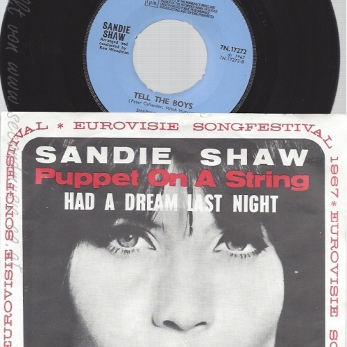 7" SANDIE SHAW --PUPPET ON A STRING -- EUROVISIE SONGFESTIVAL 1967