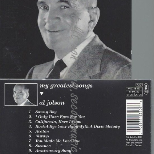 CD--AL JOLSON--MY GREATEST SONGS