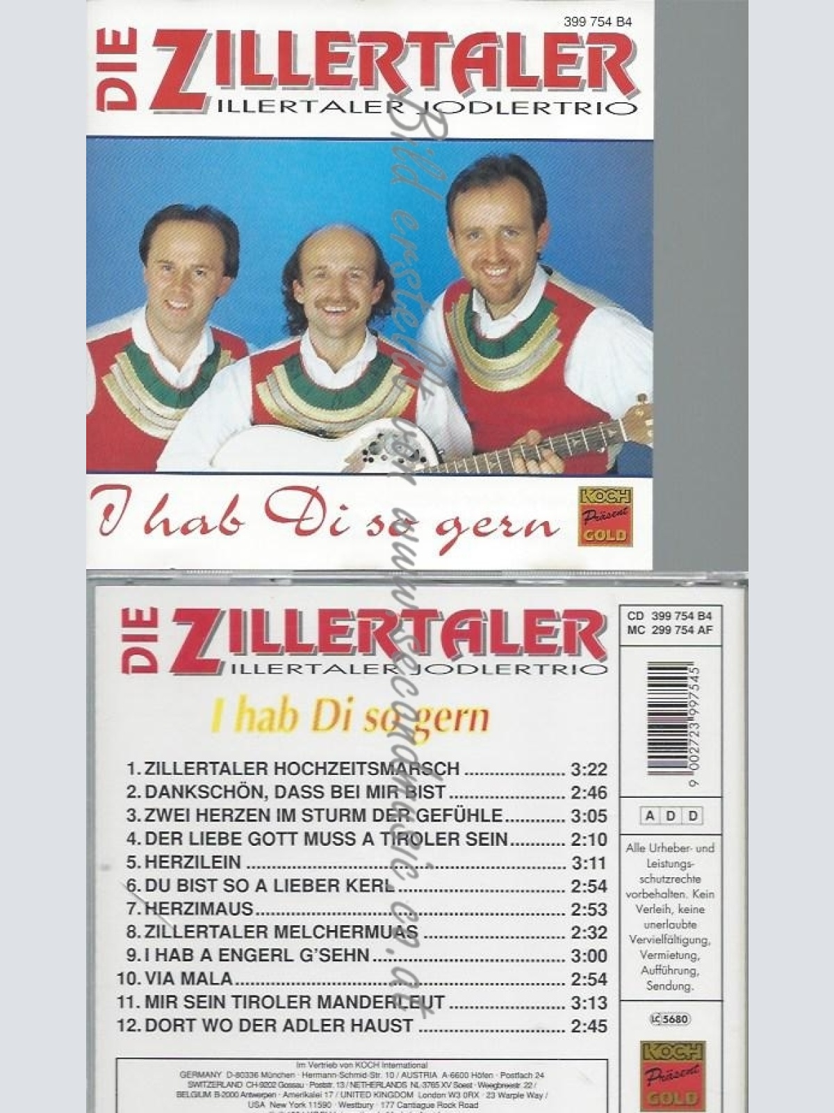 CD--DIE ZILLERTALER--I HAB DI SO GERN