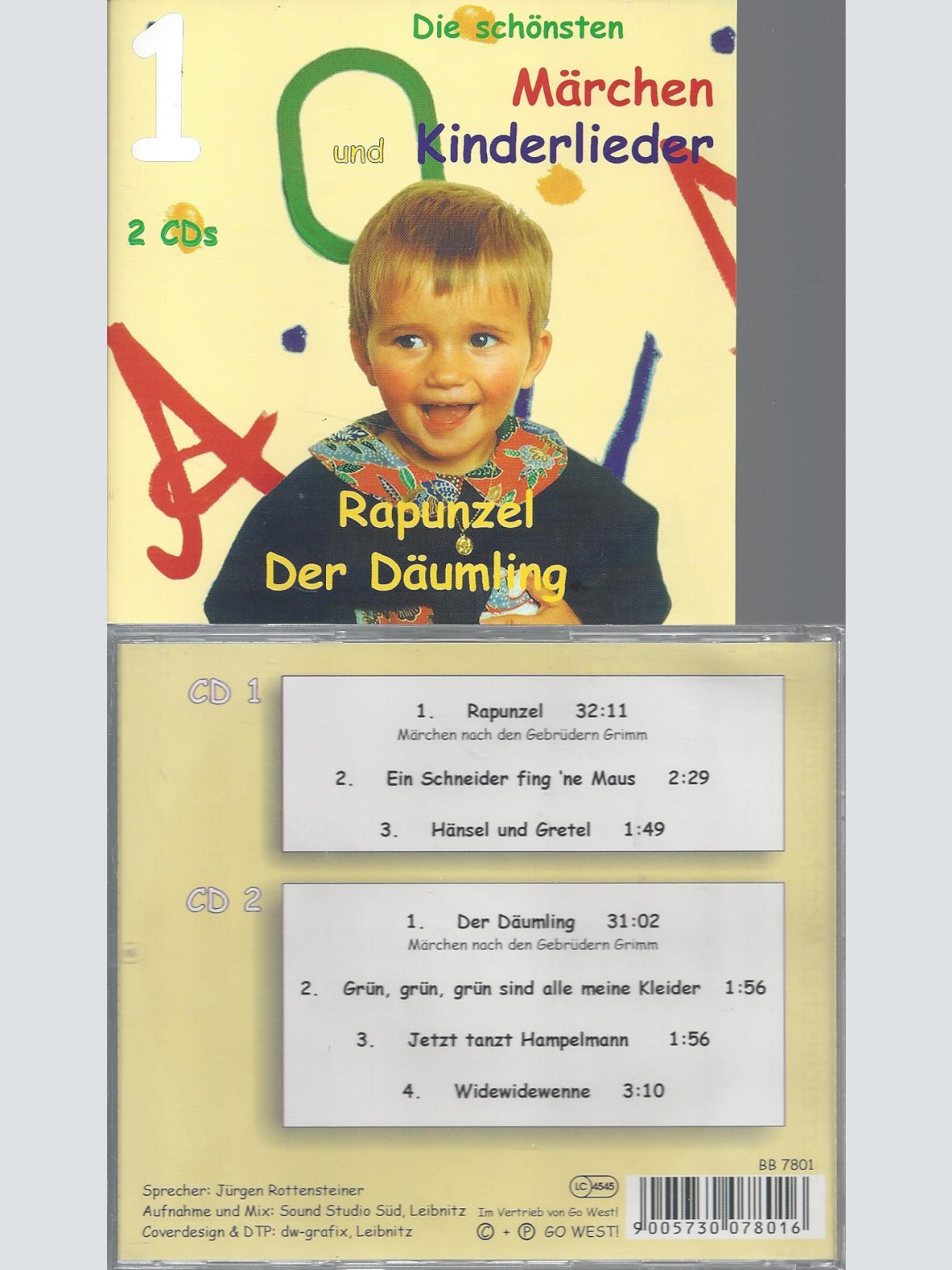 CD--DIE SCHÖNSTEN MÄRCHEN UND KINDERLIEDER --RAPUNZEL--DER DÄUMLING