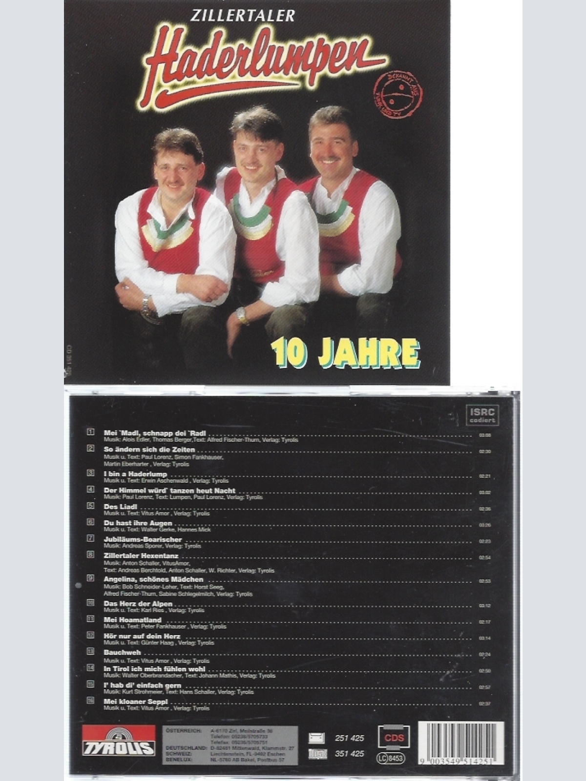 CD--ZILLERTALER HADERLUMPEN -1997- -- 10 JAHRE