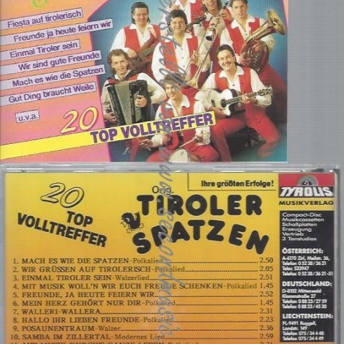 CD--ORIG. TIROLER SPATZEN-- 20 TOP VOLLTREFFER