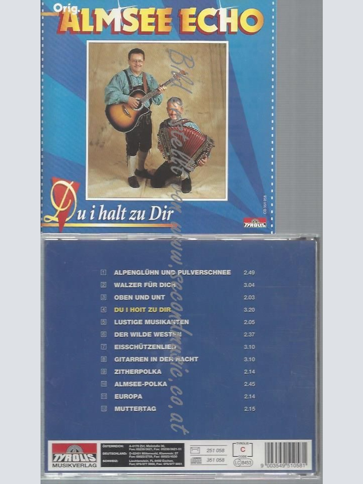 CD--ORIGINAL ALMSEE ECHO--DU I HALT ZU DIR