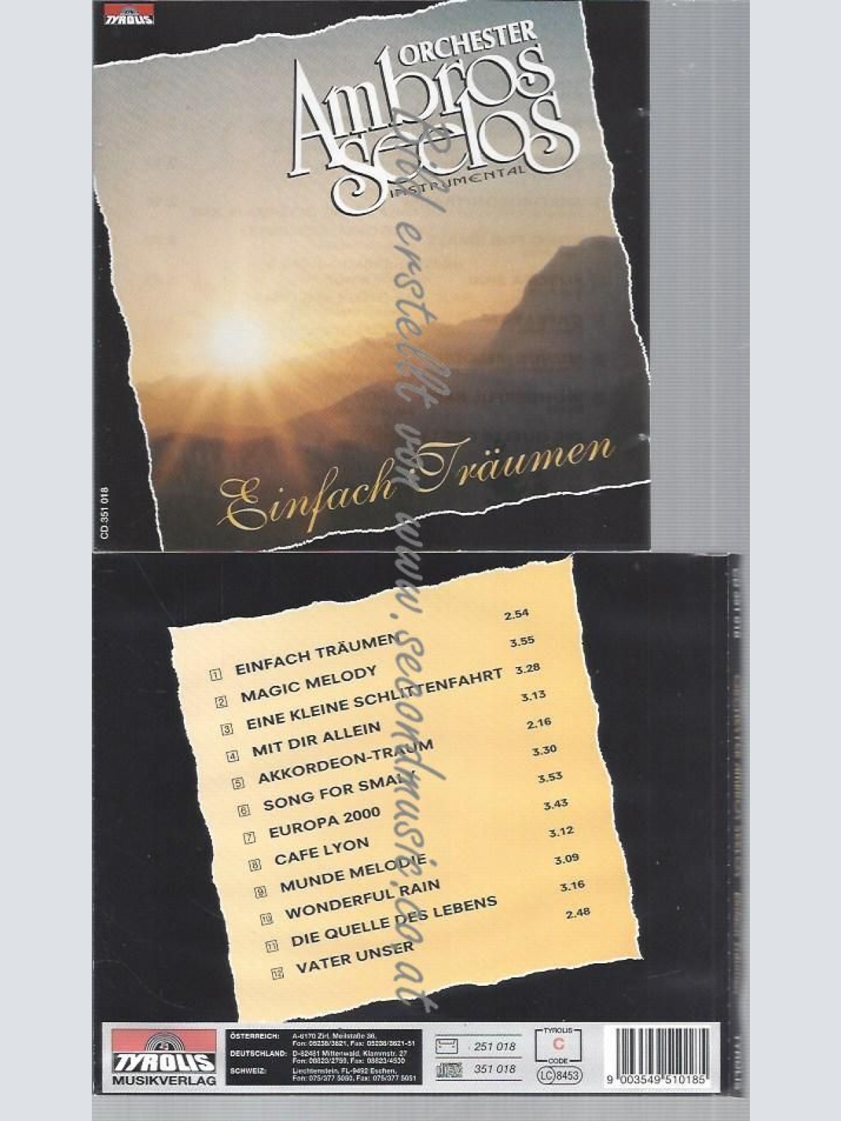 CD--ORCHESTER AMBROS SEELOS--EINFACH TRÄUMEN