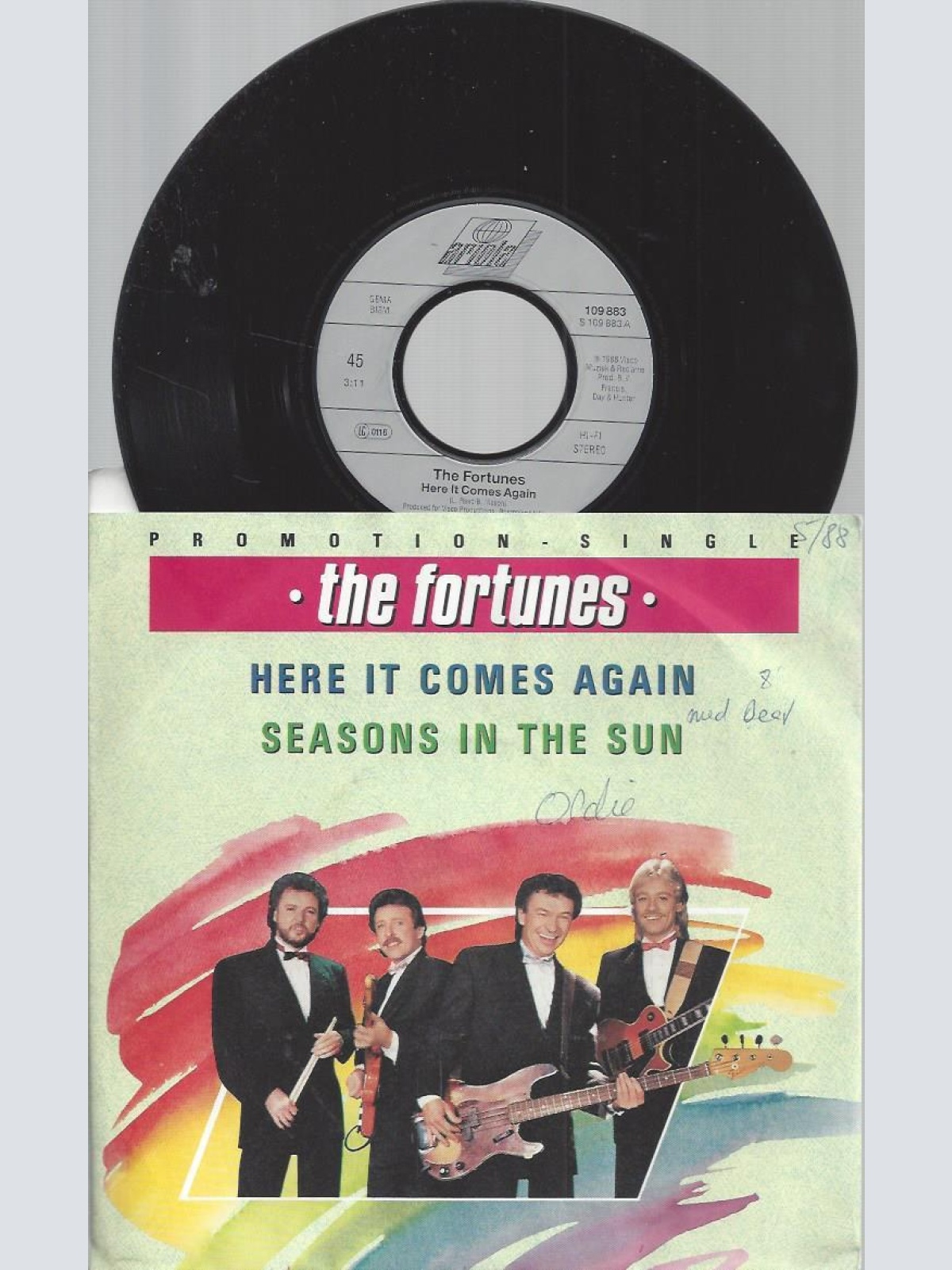 7"-THE FORTUNES HERE IT COMES AGAIN  + INFO SHEET