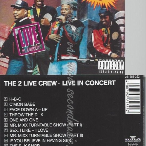 CD--2 LIVE CREW--LIVE IN CONCERT