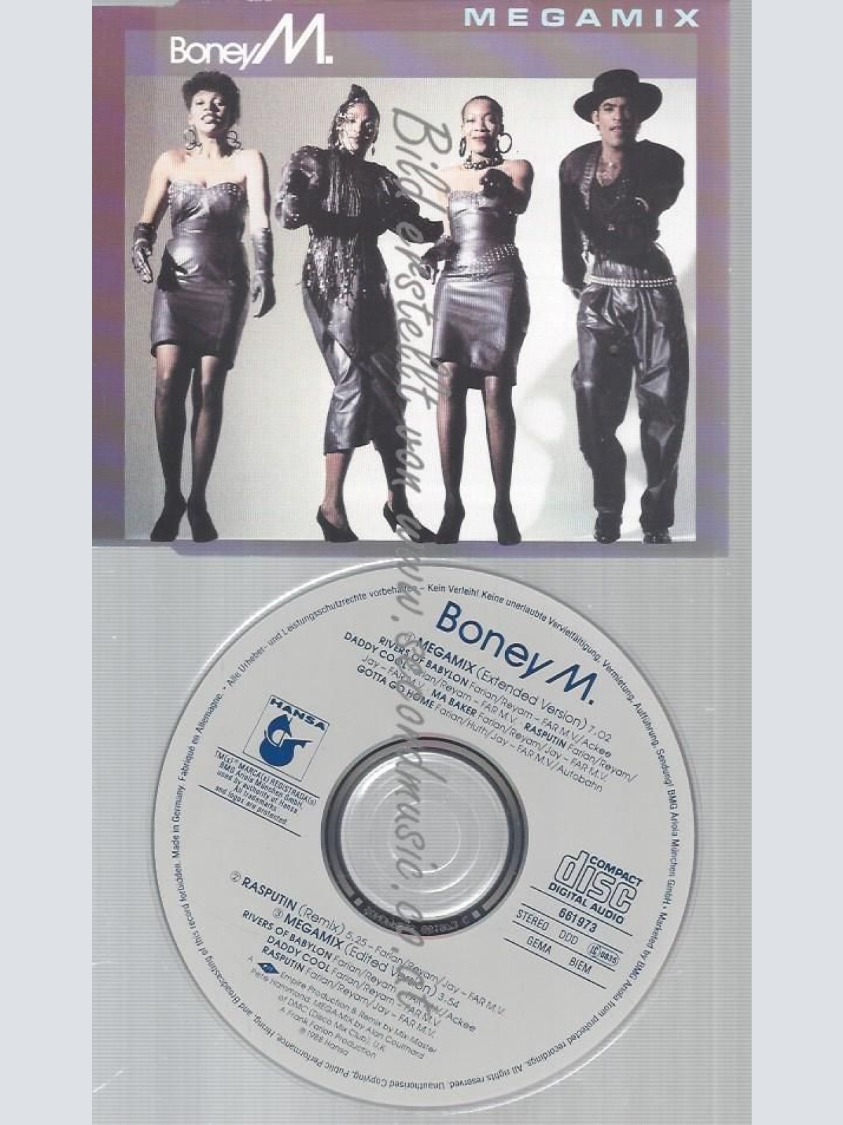 CD--ASPUTIN -REMIX-/MEGAMIX -EDITED-/ BONEY M--MEGAMIX --