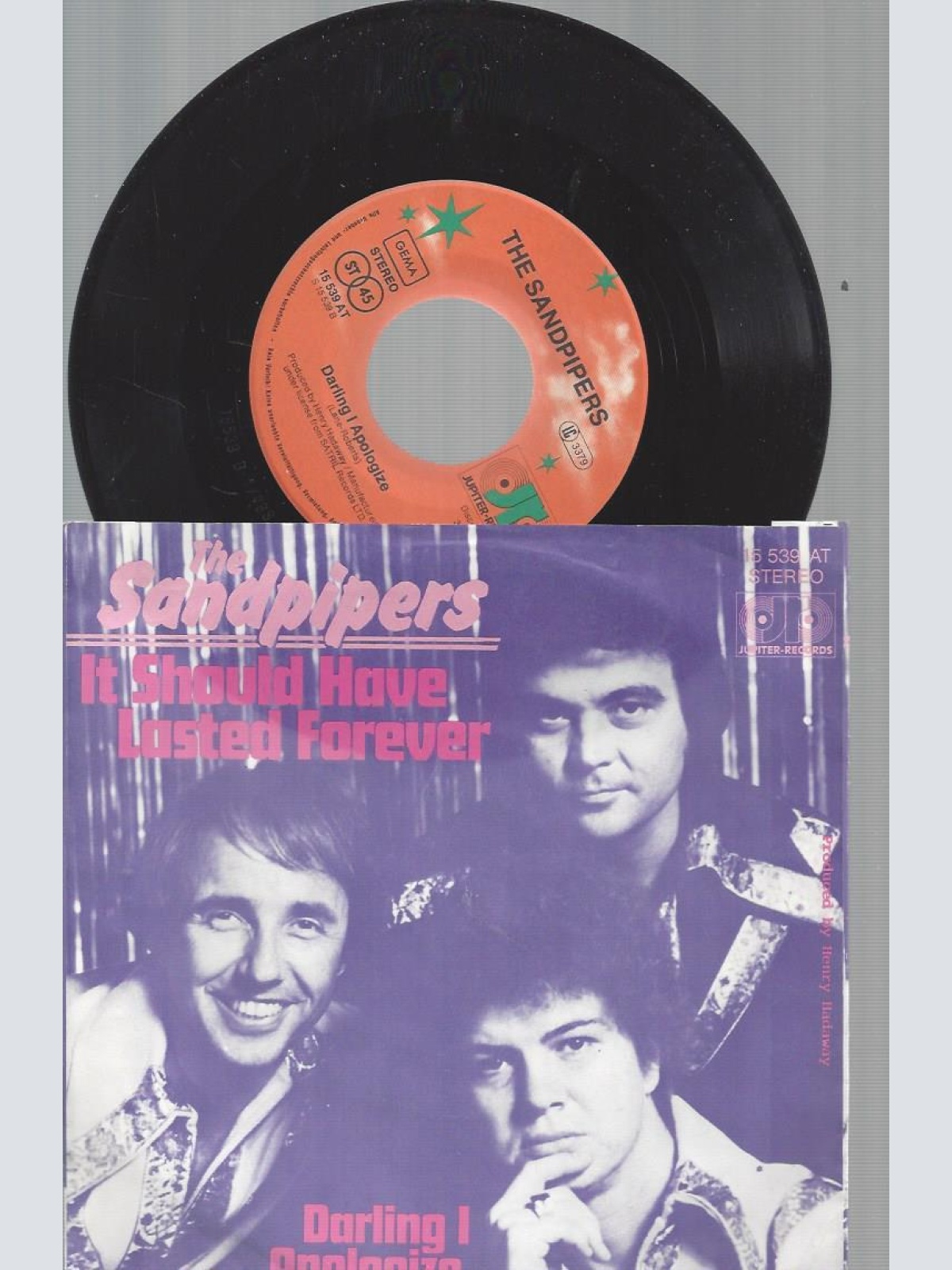 7"  THE SANDPIPERS IT SHOULD HAVE LASTED FOREVER