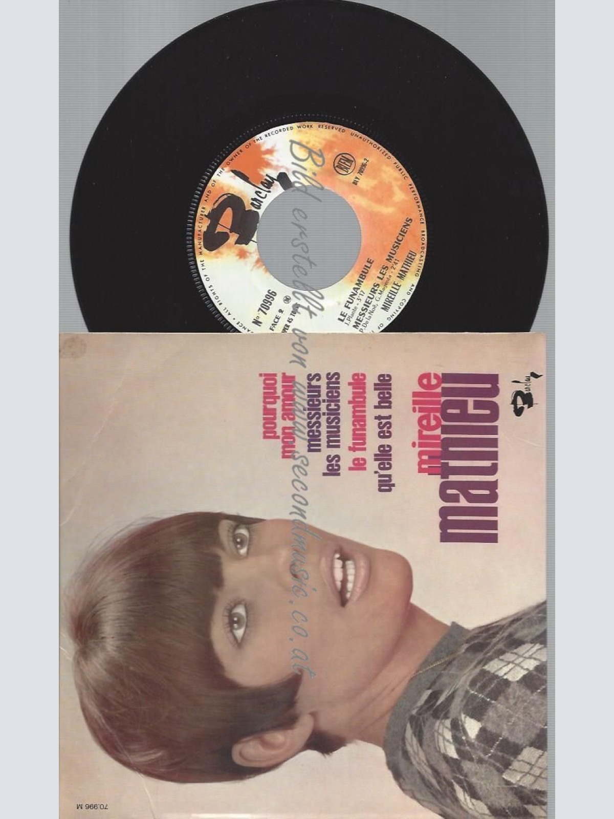 7" Mireille Mathieu – Qu'Elle Est Belle