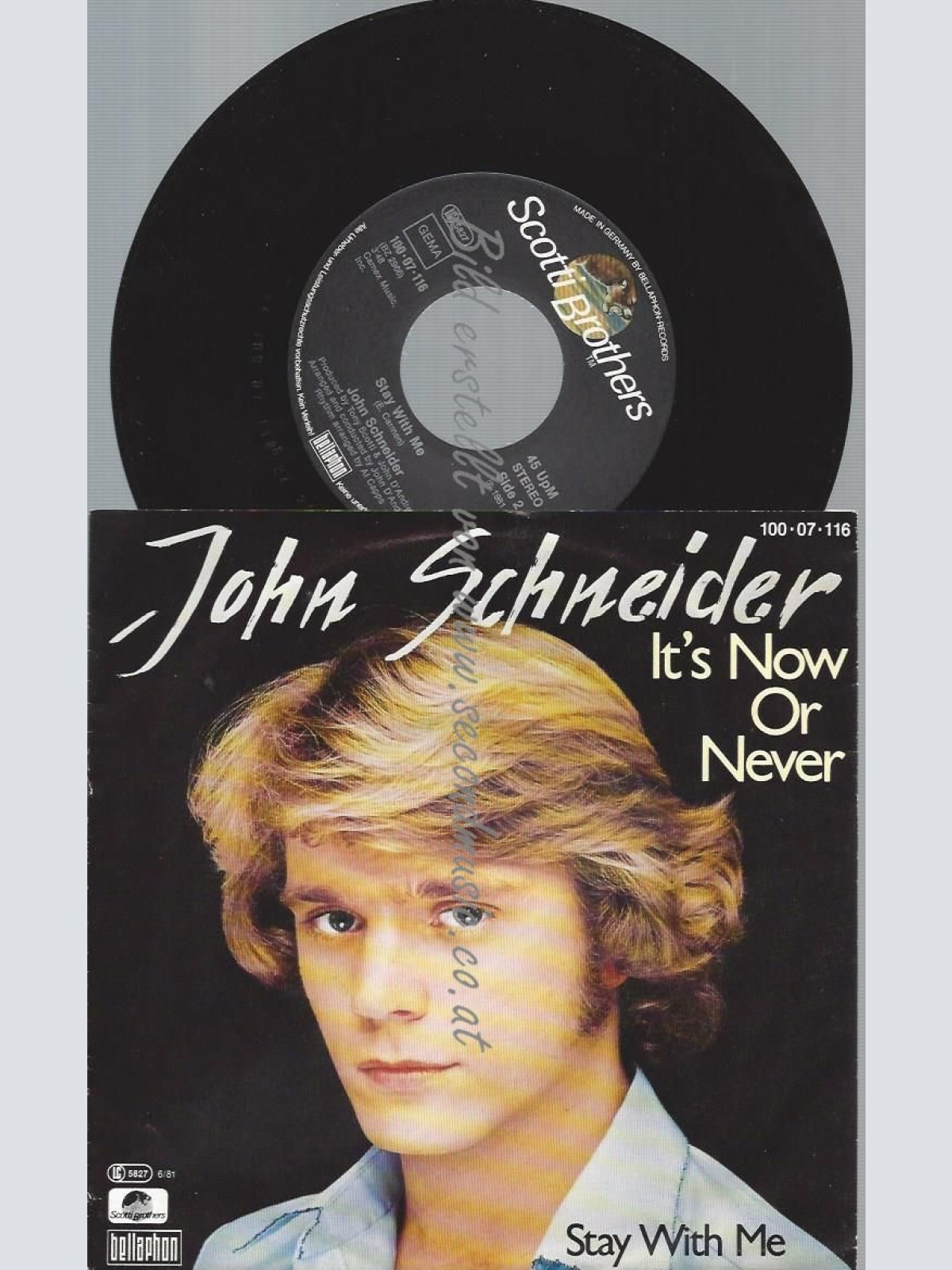7"   John Schneider  It's Now Or Never