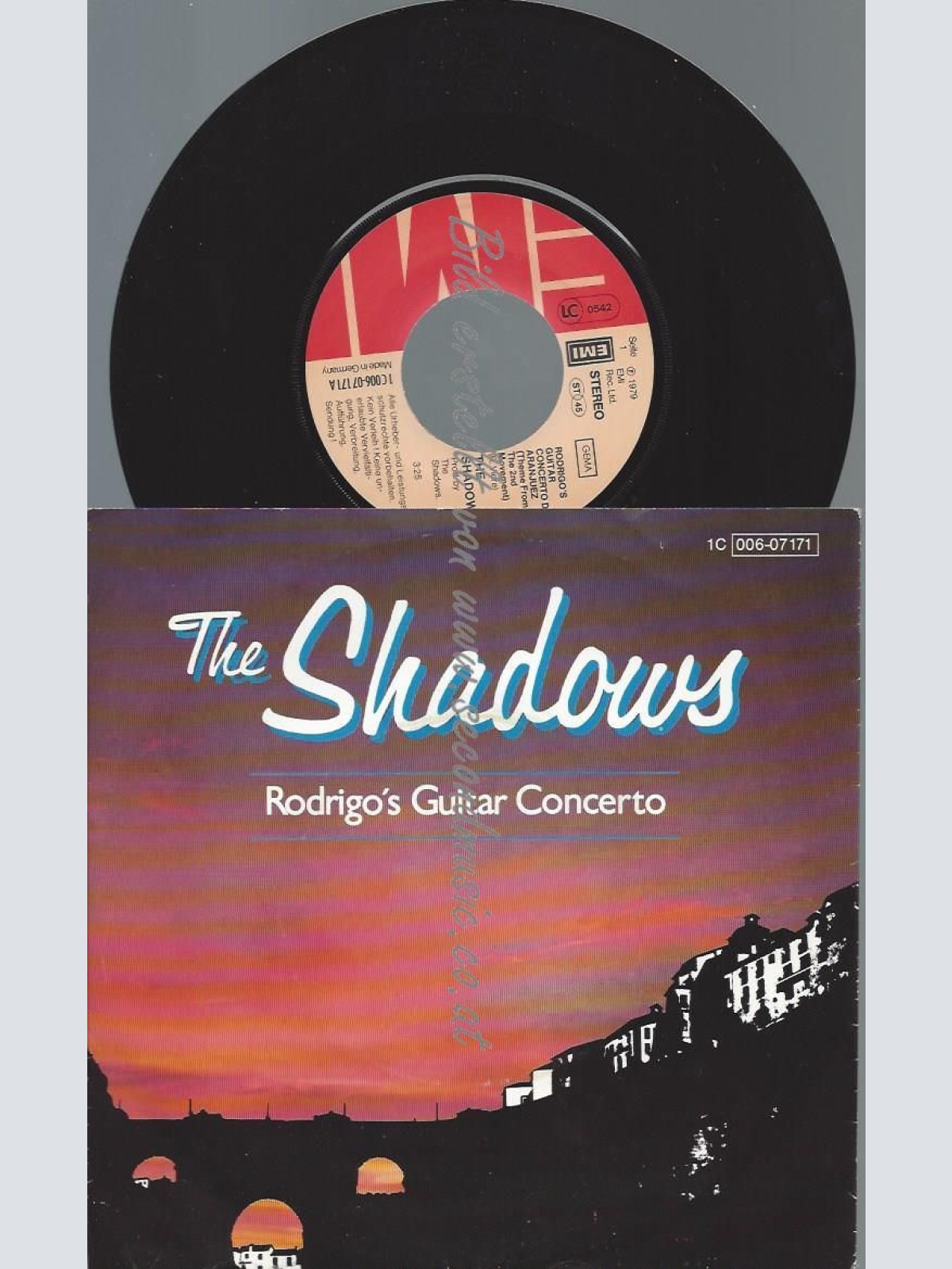 7"   The Shadows  Rodrigo's Guitar Concerto De Aranjuez