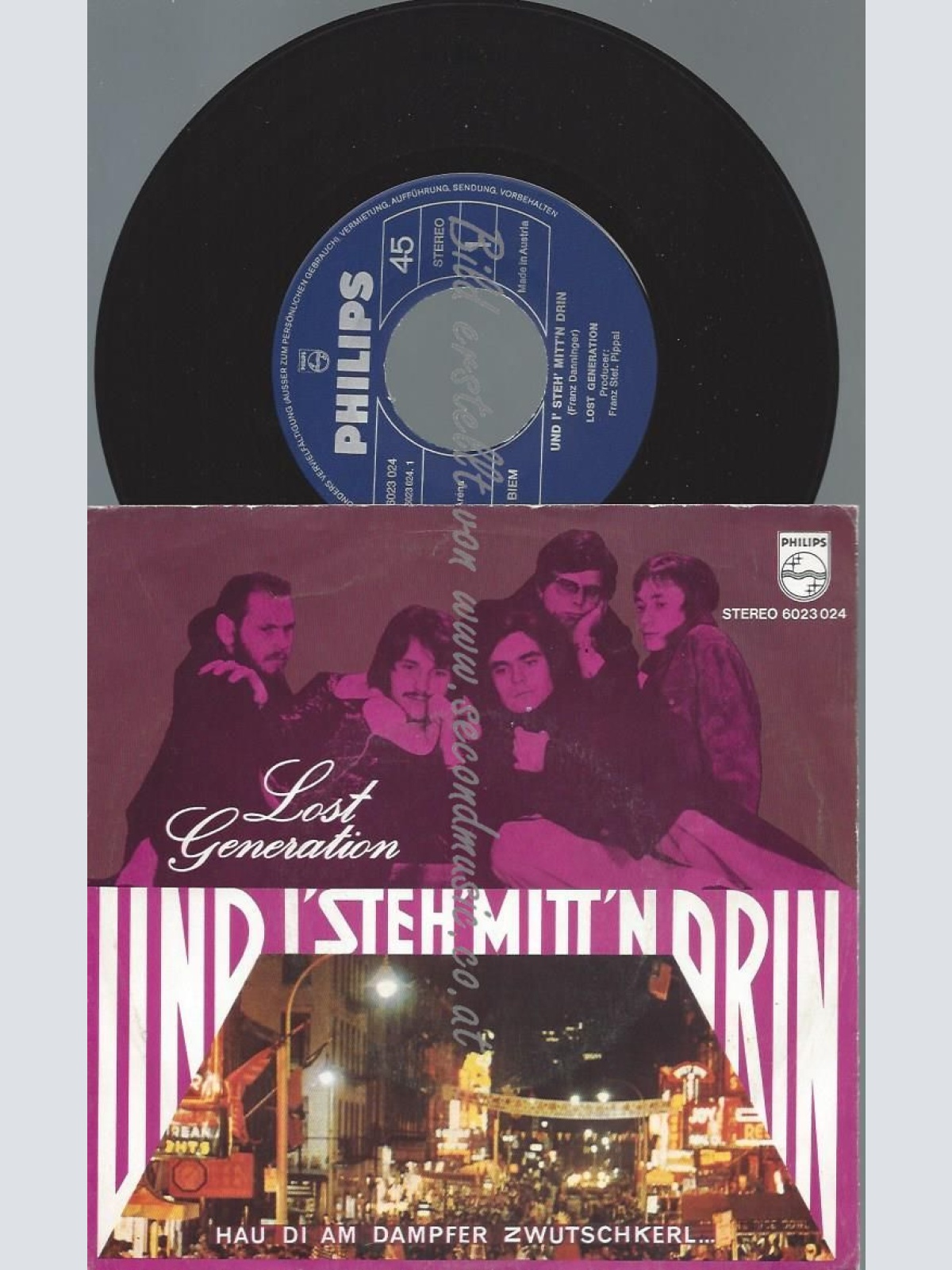 7"   Lost Generation   Und I' Steh' Mitt'n Drin