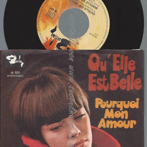 7"  Mireille Mathieu  Qu'Elle Est Belle ///