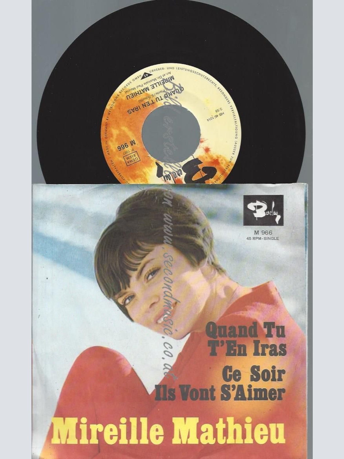 7"  Mireille Mathieu  Quand Tu T'En Iras