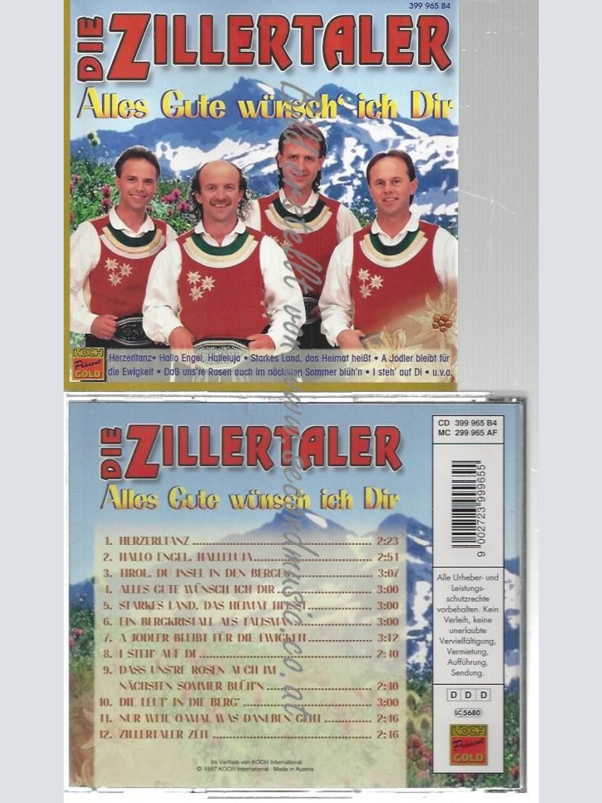 CD--DIE ZILLERTALER--    ALLES GUTE WUENSCH' ICH DIR