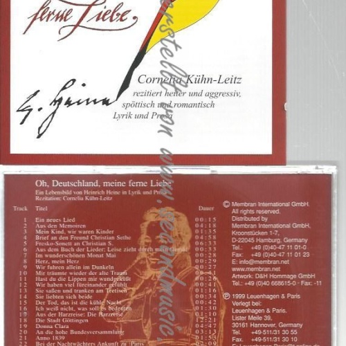 CD--CORNELIA KUEHN-LEITZ--    OH, DEUTSCHLAND, MEINE FERNE LIEBE