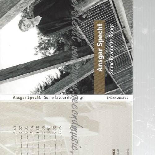 CD--ANSGAR SPECHT--    SOME FAVOURITE SONGS