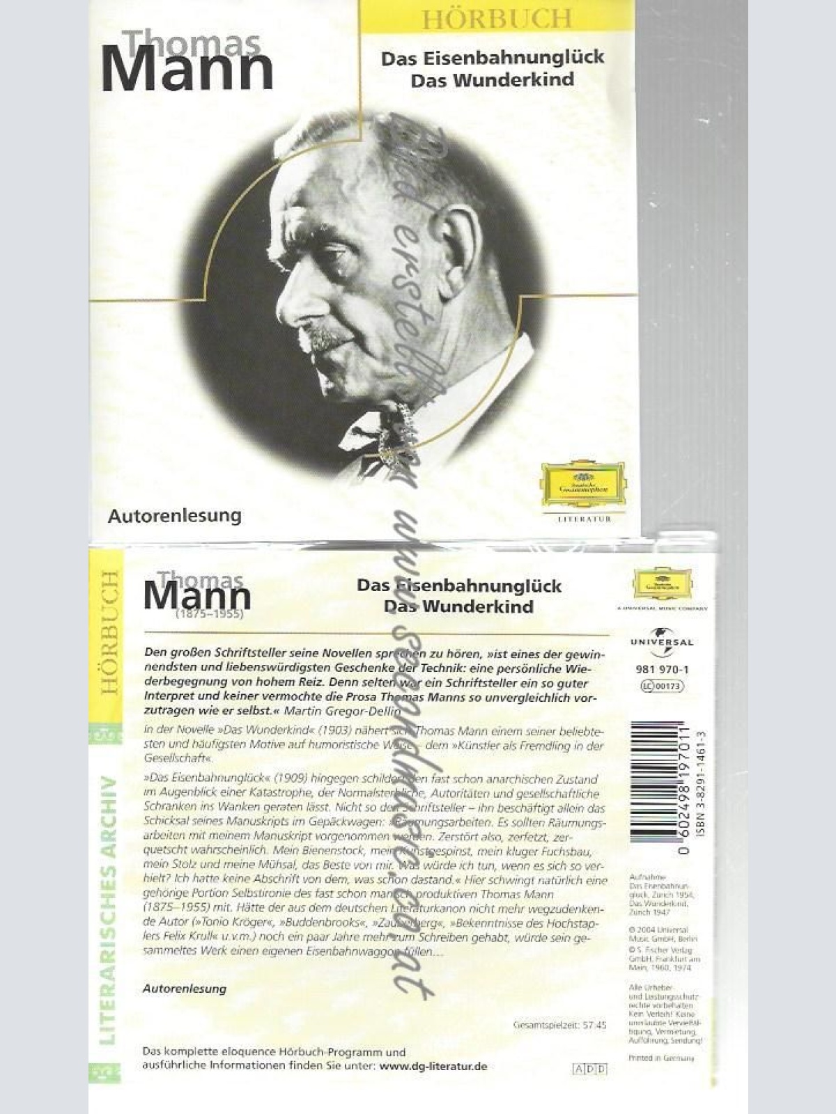 CD--Das Eisenbahnunglück, das Wunderkind //  Thomas Mann