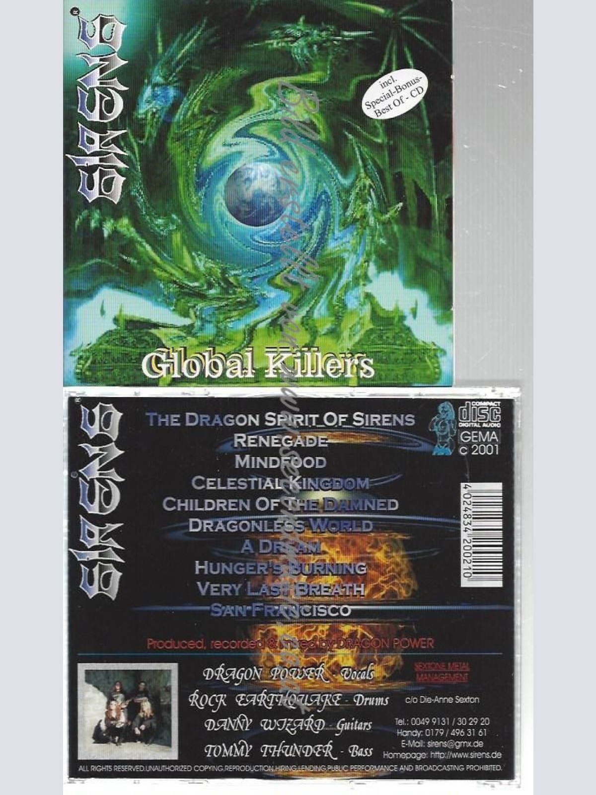 CD--SIRENS--    GLOBAL KILLERS