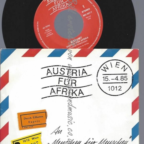 7" AUSTRIA FÜR AFRIKA //+ BEILAGE+ ERLAGSCHEIN //BIL / DANZER /