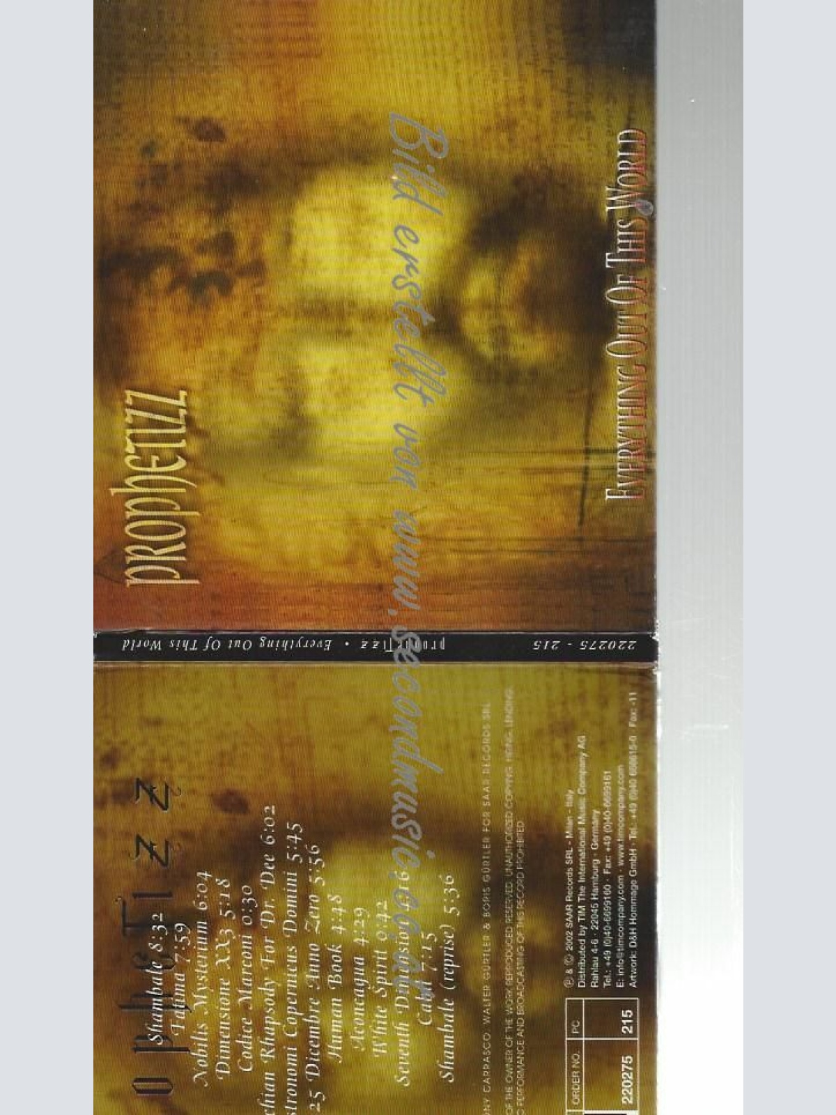 CD--PROPHETIZZ | --EVERYTHING OUT OF THIS WORLD