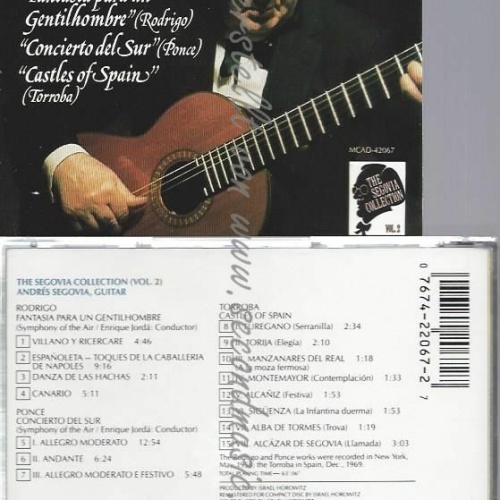 CD--ONCE/TORROBA/ ANDRES SEGOVIA | --VOL.2 -RODRIGO