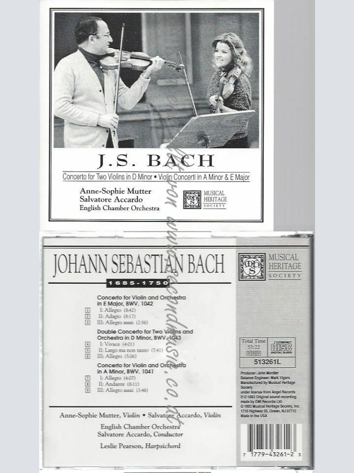 CD--ANN-SOPHIE MUTTER, J.S. BACH, ET AL.--VIOLIN CONCERTI
