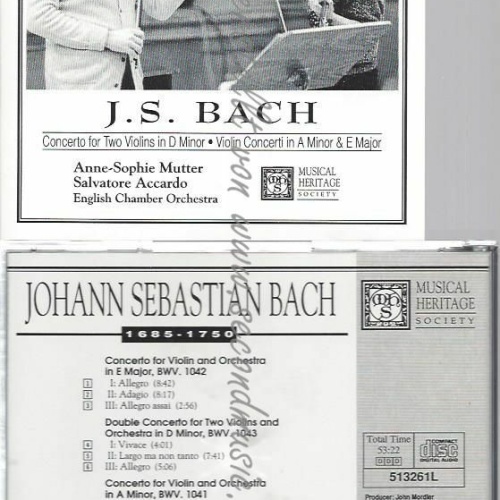 CD--ANN-SOPHIE MUTTER, J.S. BACH, ET AL.--VIOLIN CONCERTI
