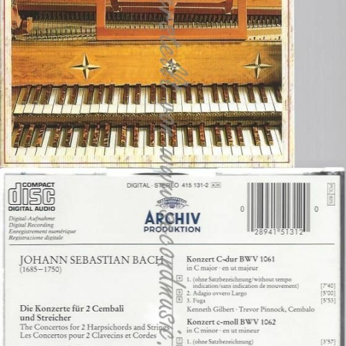 CD--GILBERT,KENNETH, PINNOCK, ET AL. | --DIE KONZERTE FÜR 2 CEMBALI BWV -