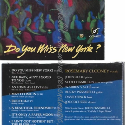 CD--ROSEMARY CLOONEY | --DO YOU MISS NEW YORK