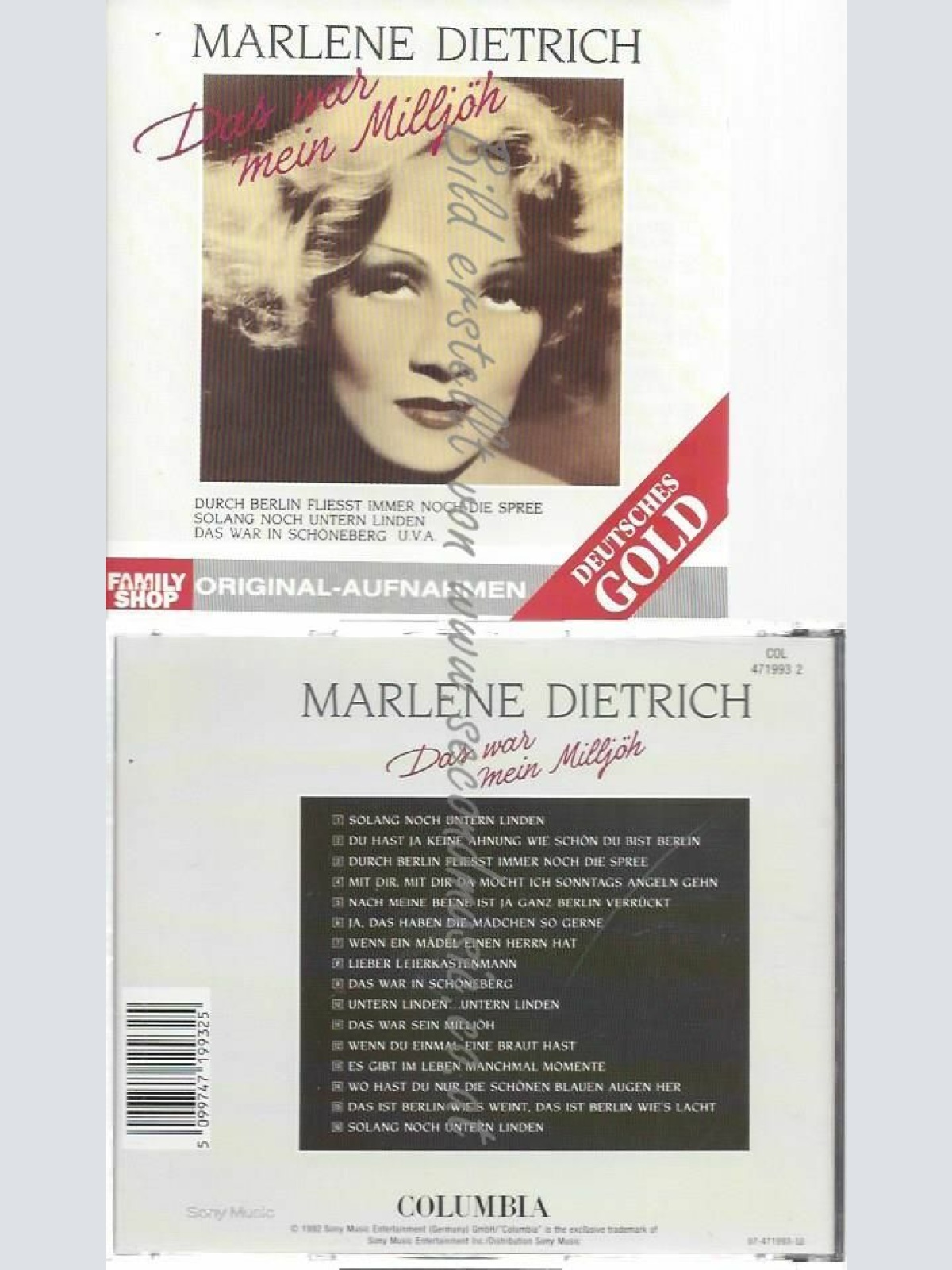 CD--MARLENE DIETRICH | --DAS WAR MEIN MILLJÖH