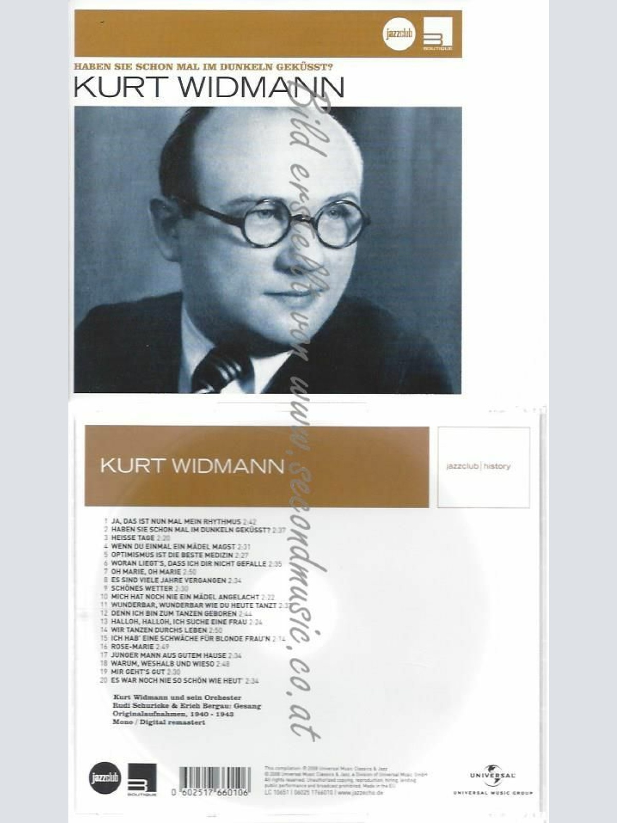 CD--KURT WIDMANN | --HABEN SIE SCHON MAL IM DUNKELN GEKÜSST