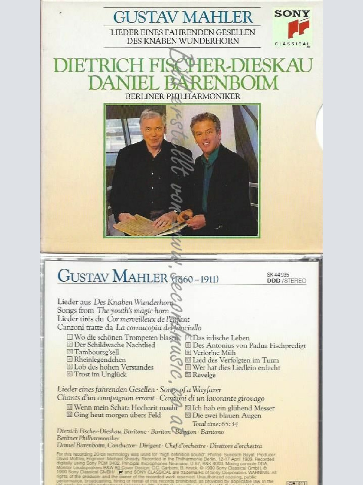 CD--DES KNABEN/ FISCHER-DIESKAU/BARE | --MAHLER:SONGS OF A WAYFARER