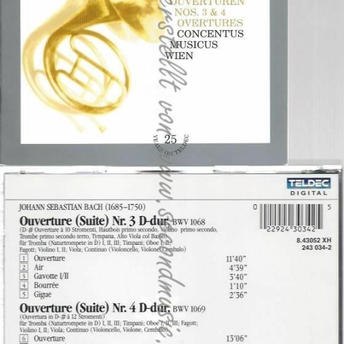 CD-- Johann Sebastian Bach -  Ouvertüren Nos 3 & 4 Overtures