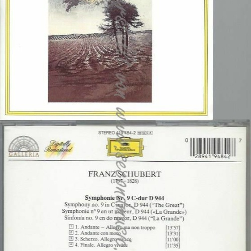 CD--FRANZ SCHUBERT;   --SCHUBERT: SYMPHONY NO.9  - THE GREAT