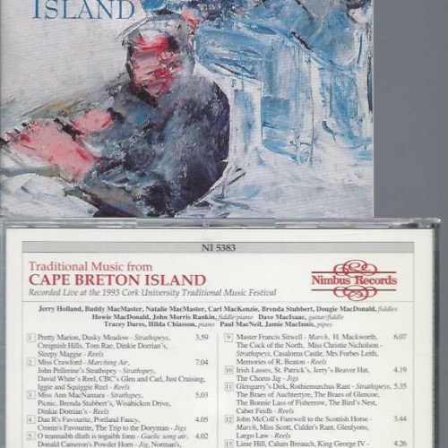 CD- -Cape Breton Island Traditional Music from