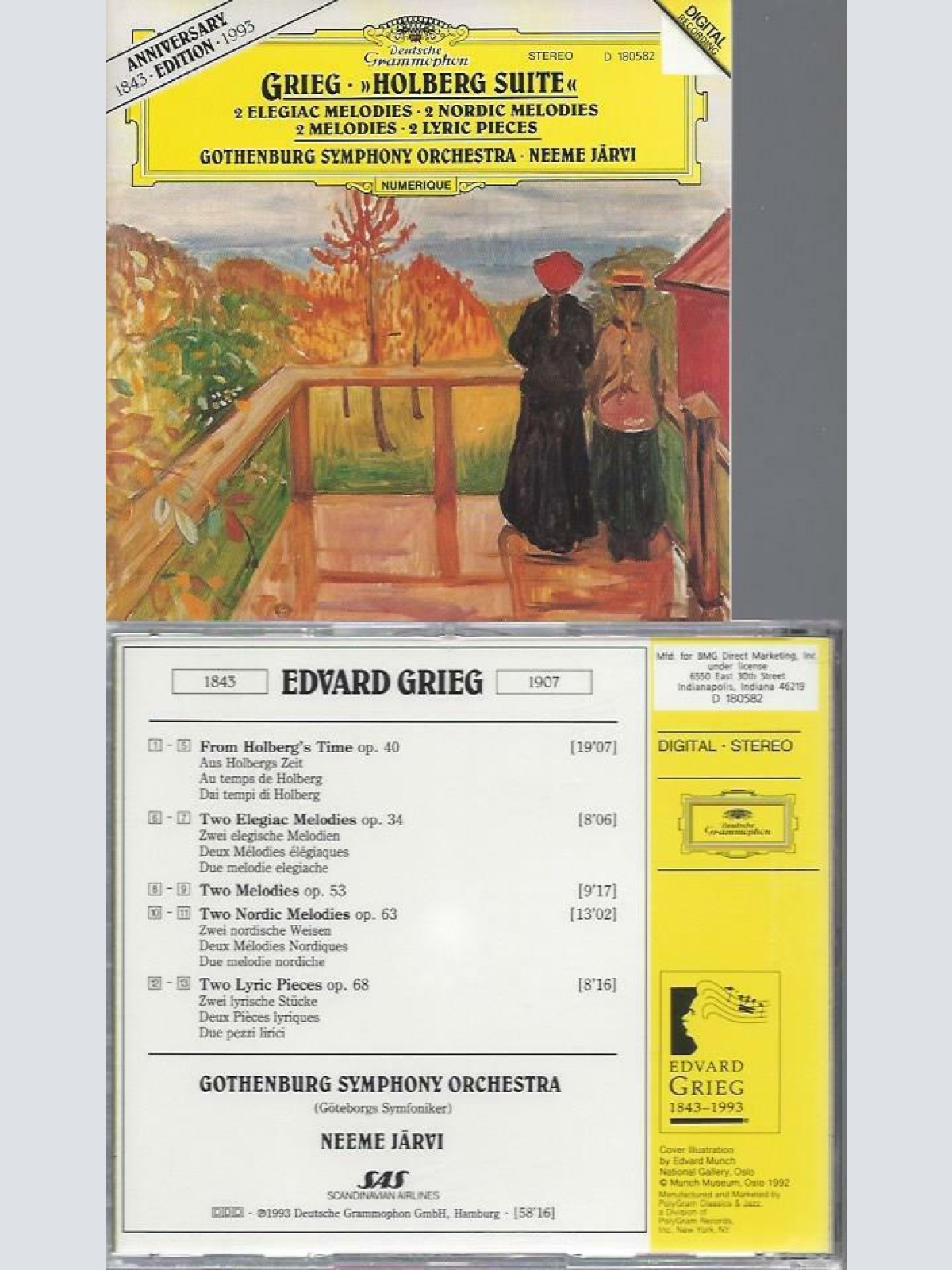 CD -Grieg*  Gothenburg Symphony Orchestra  Neeme Järvi  »Holberg Suite«  2